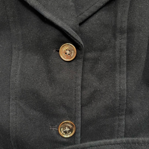 Michael Kors Wool Blend Belted Coat Black Longline Winter Jacket Gold Buttons S - Picture 9 of 10
